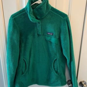 Patagonia, Quarter Zip, Emerald green, M, fleece